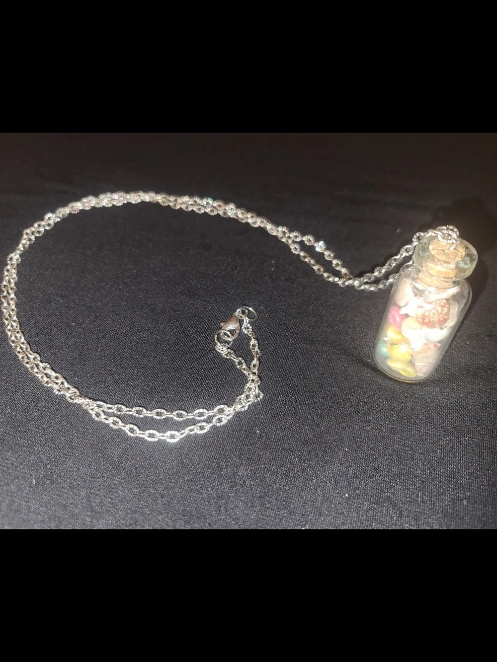 Handmade Mini Glass Bottle Seashell Pendant Necklace